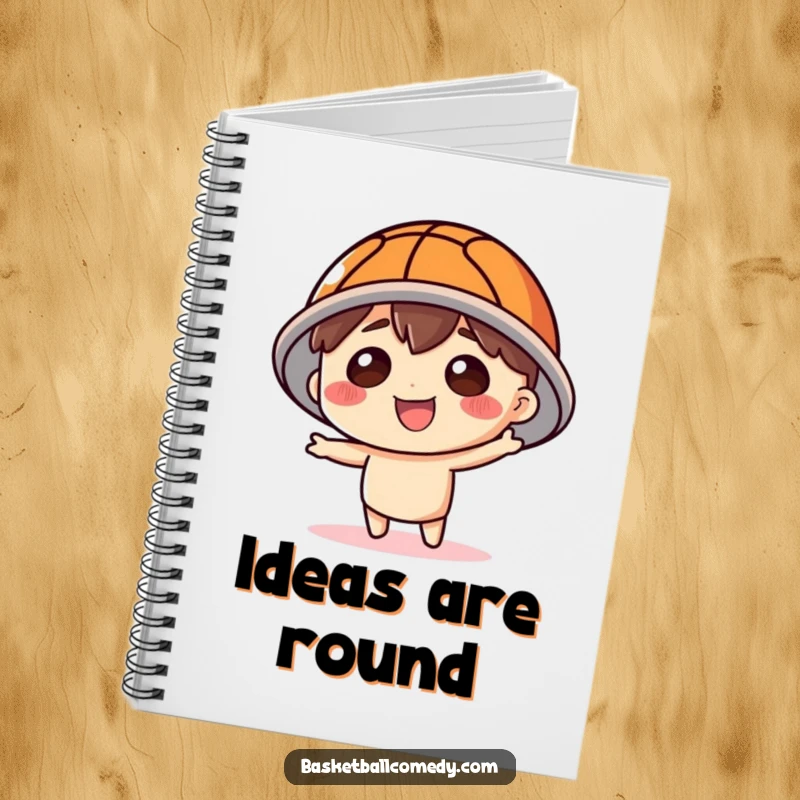 Funny Basketball Hat Notebook: Character wearing a basketball hat, ideal for jotting down notes with a fun, sporty twist.