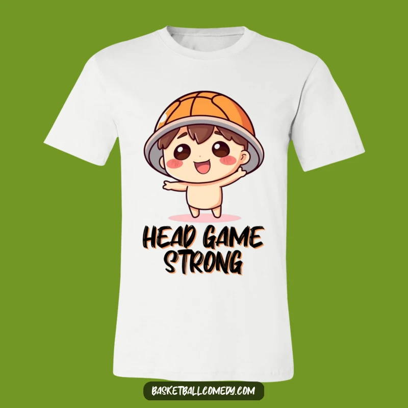 Funny Basketball Hat Character T-Shirt - Playful Sports Tee, Great Gift