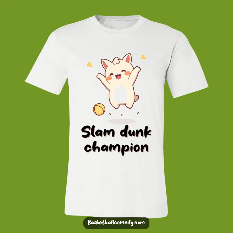 Funny Kawaii Character Dunk Champion T-Shirt - Active & Humorous Gift!