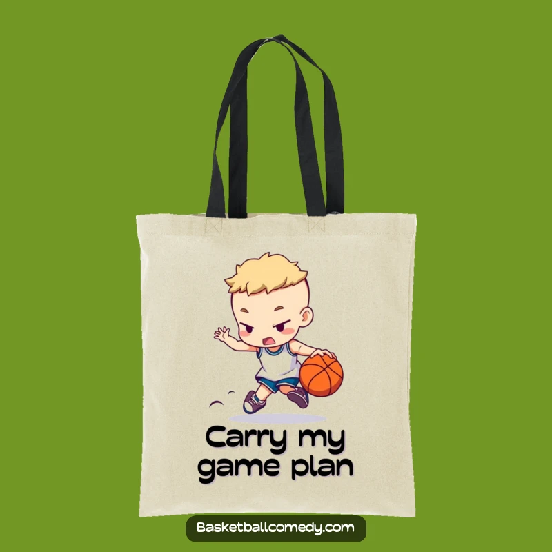 Funny Basketball Tote Bag: Concentrated Character Dribbling, Chic Funny Gift for Game Day Essentials