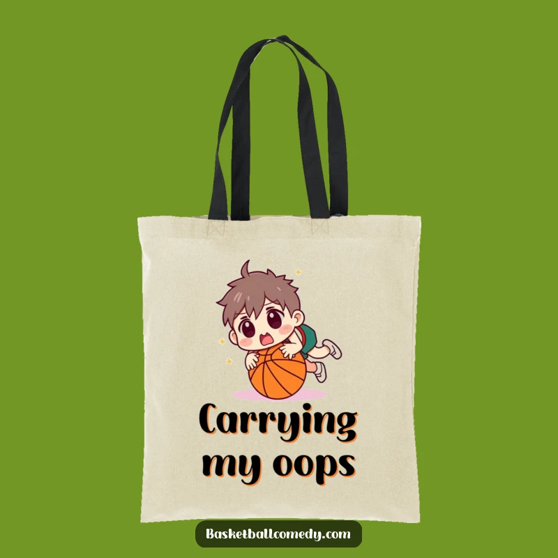 Funny Tripping Basketball Tote Bag: Surprised Player's Carry-All